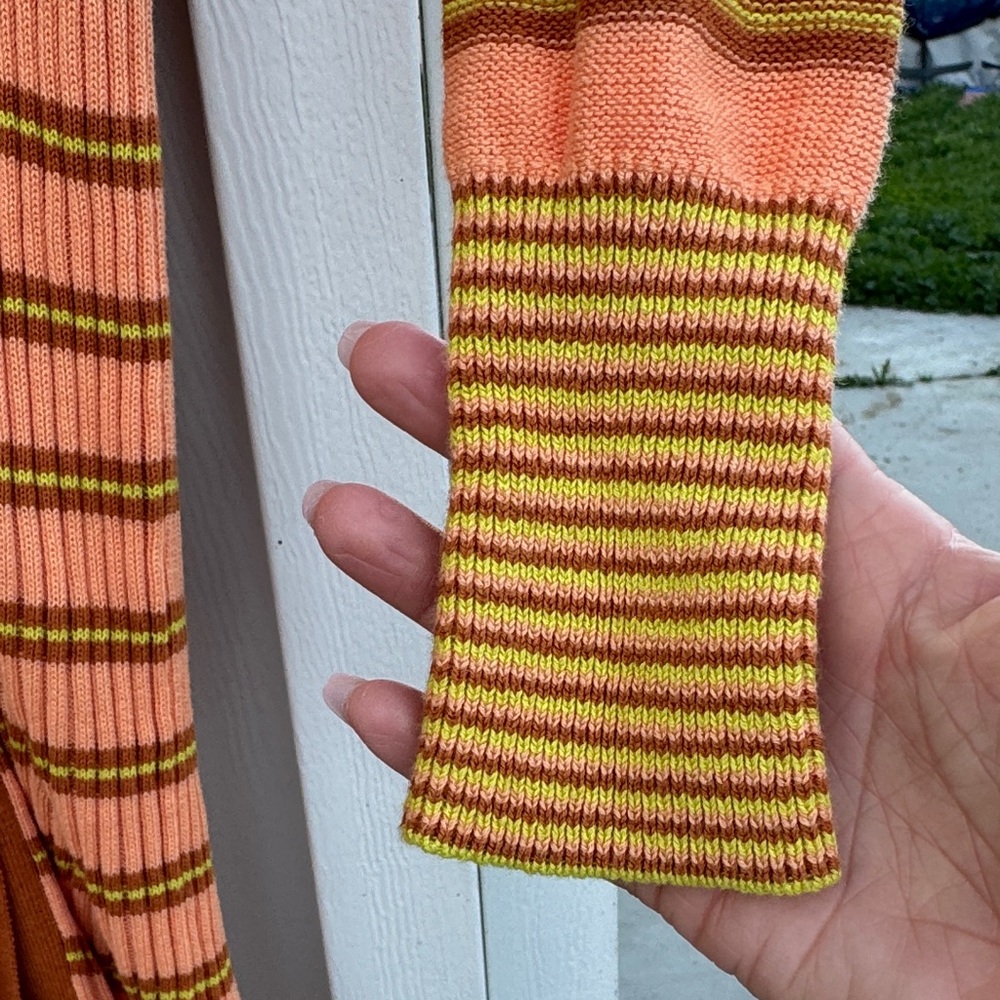 Free People Striped Brown and Orange Dress - Picture 6 of 9